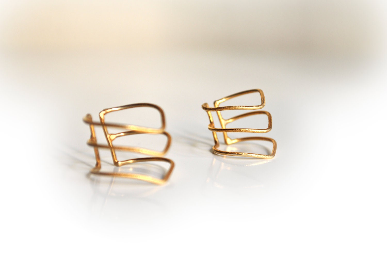 Chevron Rings-Set of two Sterling Silver Chevron Rings-Pinky Finger Chevron Ring-Modern-Classic-Gold Plated-Adjustable