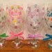 Personalized Tall 9" Polka Dot WINE GLASSES any name initial color great Bridesmaids gifts