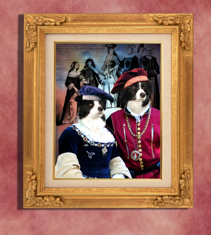 Border Collie Art Print 11 x 14 inch original illustration artwork giclee archival premium poster print By Nobility Dogs