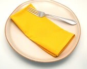 Organic Cloth Napkins, Marigold Orange GOTS Cotton Fabric, Made to Order, 18 Inch, Set of Four