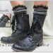 Miss Tori charcoal tweed lace boot socks -The socks your cowboy / combat boots can't live without /  socks by Catherine Cole Studio