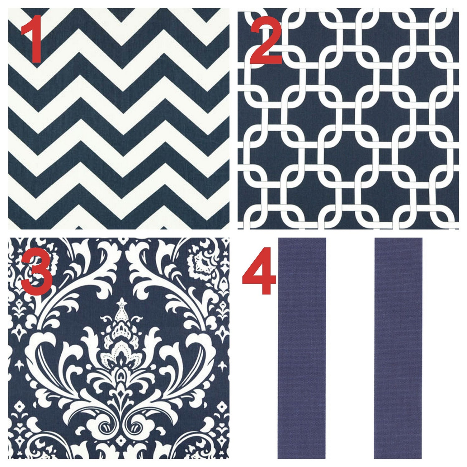 Modern Valances- Premier Prints Navy Blue Valance- 50x16 inches- You Choose Fabric