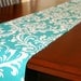 Premier Prints Table Runner- Turquoise Ozborne Damask- 13x72