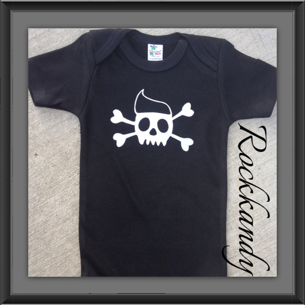 Rockabilly Boy Skull Black Onesie/Shrt