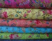 SET OF 5 kantha quilts/kantha bedcovers /hand quilted bedcovers/kantha rallis/hand stiched bedcovers flower print