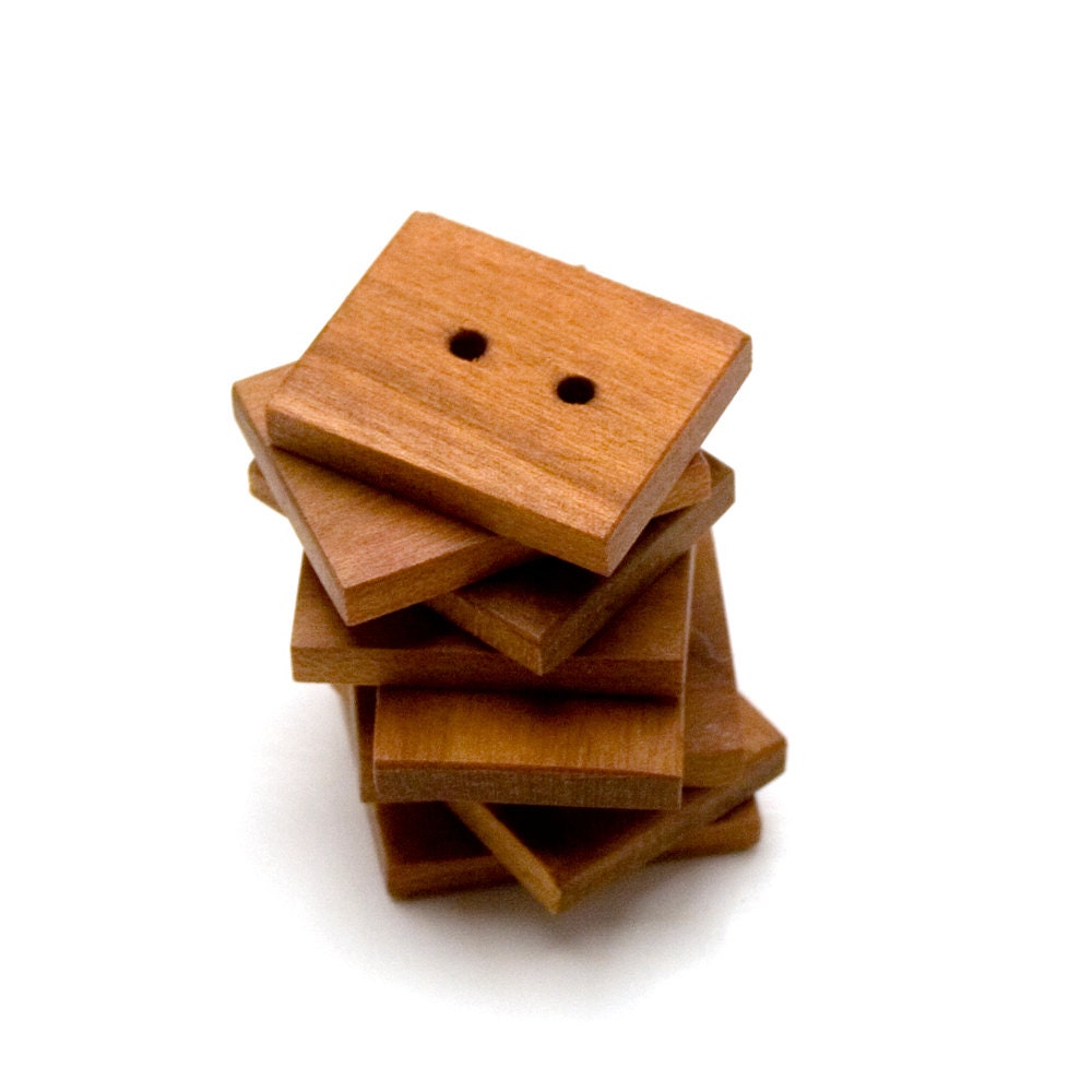 Wood Buttons, Cherry, Rectangle