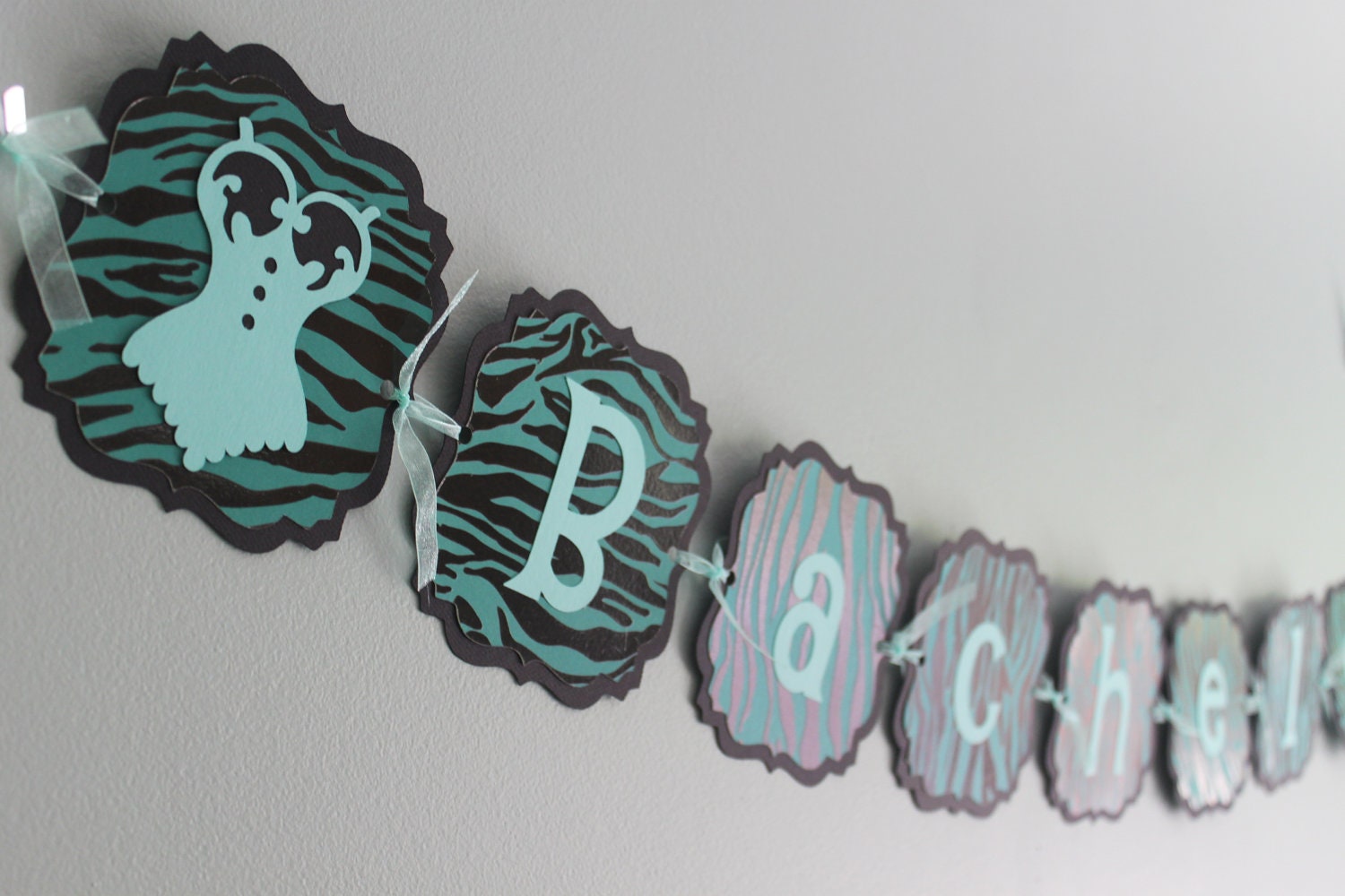Bachelorette Party Banner, Blue Zebra Print