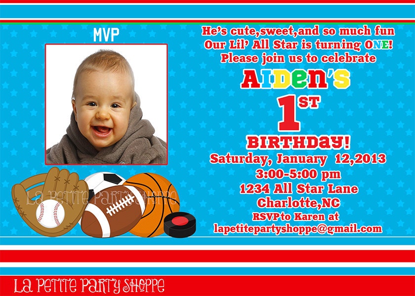 LiL' All Star Sports Printable Invitation-Boys-DIY Print Your Own-Photo Invitation Il_170x135