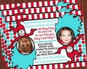Thing 1 & 2 Invitation- Printable Dr. Suess Birthday Invitation PDF/JPEG