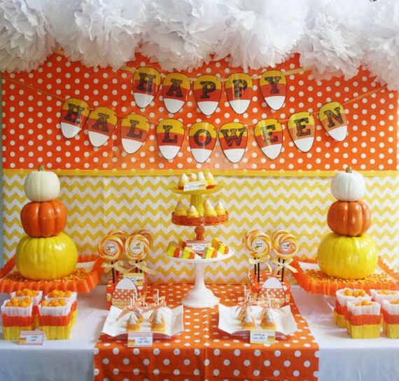 Halloween Party Decorations- Printable Candy Corn Party PDF/JPEG Il_570xn