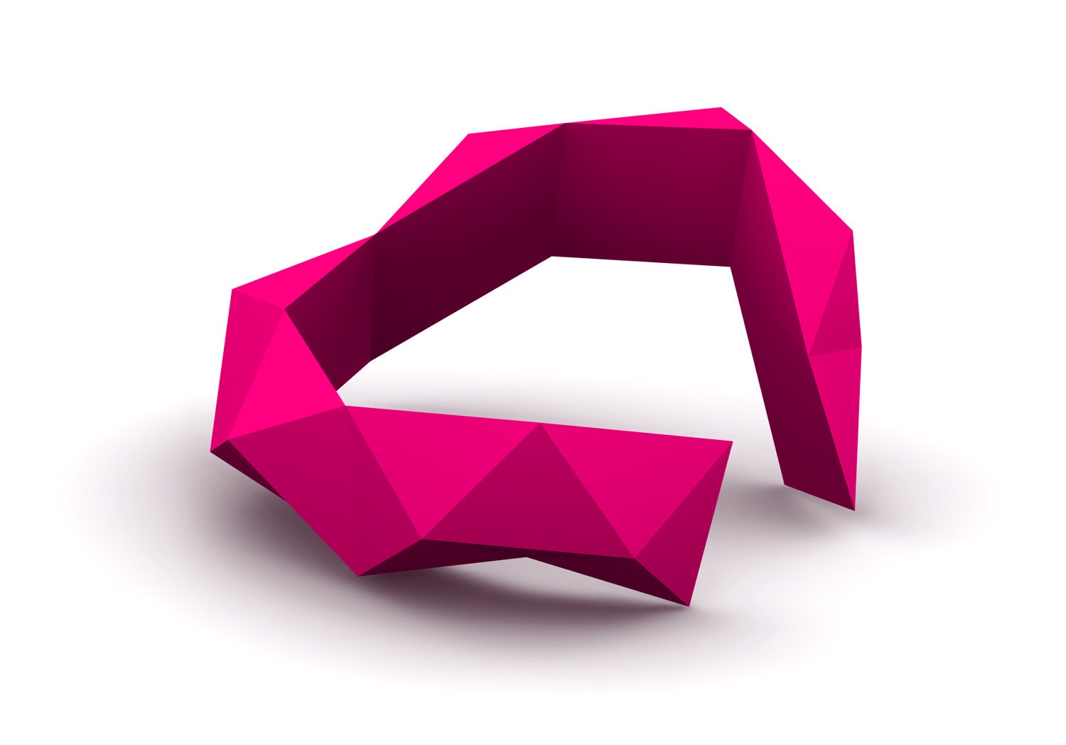 Crab Cuff - Modern Geometric Sintered Nylon Pink Cuff Bracelet