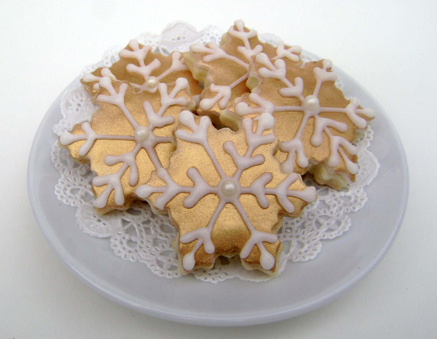 Gluten Free Mini Gold Snowflake Cookies - 3 Dozen