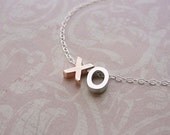 Rose gold, Silver or Gold 2 letter necklace - Silver, Rose gold, and Gold necklace