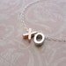 Rose gold, Silver or Gold 2 letter necklace - Silver, Rose gold, and Gold necklace