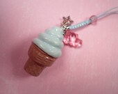 Bubble Gum Ice Cream Cone Phone Strap