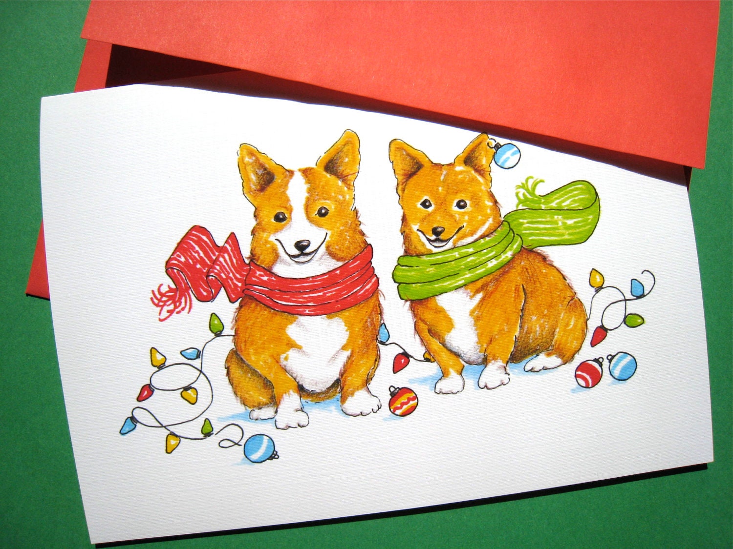 Dog Christmas Card - Corgi Dog Christmas