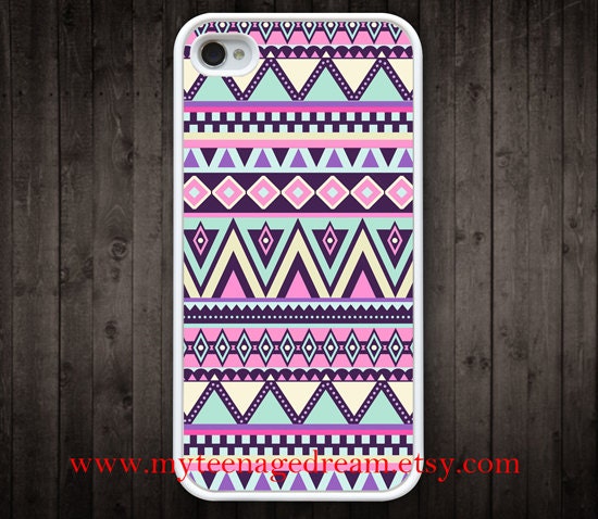 iphone 4 case, iPhone 4s Case, iphone case 4s, Aztec Pattern Print iphone white hard case for iphone 4, iphone 4S