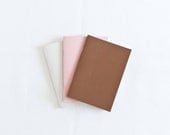 Pastel set of beige, brown and rose handmade notebooks (journals)