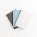 Pastel set of beige, blue and black handmade notebooks (journals)
