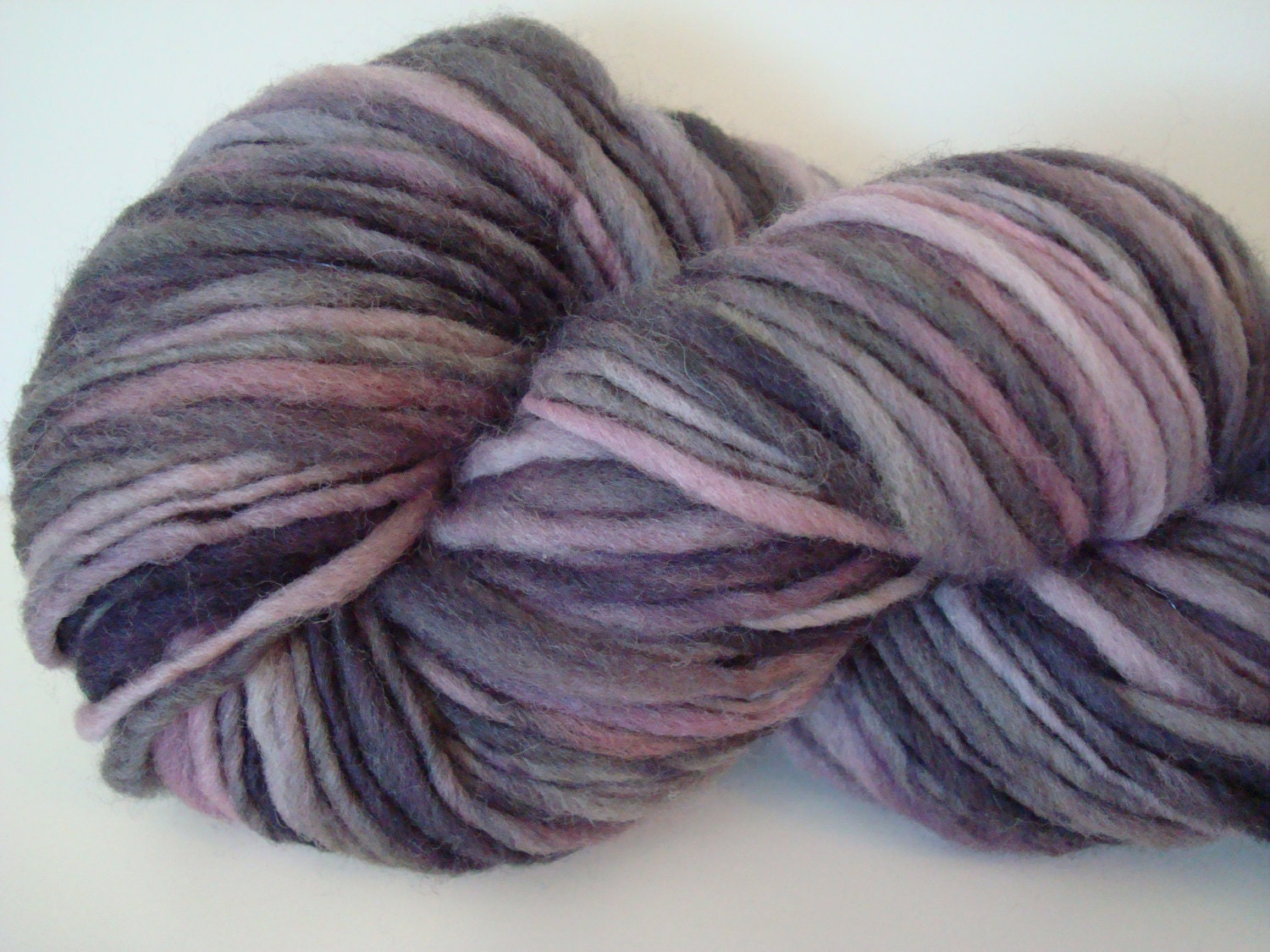 Handspun Yarn Thick & Thin Singles "Smoke on the Water" 130 yds