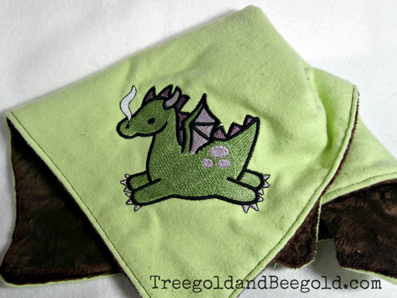 Dragon Embroidered  Baby Security Blanket