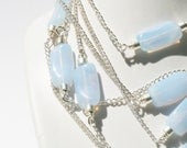 Long Necklace Blue & Silver - UK Seller - Ready to Ship