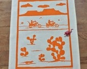 Tea Towel - Motorcycles: Orange or Indigo