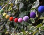 Beaded Felt Garland Rainbow - 6 Feet - Felt Ball Garland - Nursery Decor - Wedding Garland