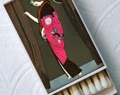 1920s Evening Gala French Soirée Art Deco Fashion Party Favor Set of 4 Match Boxes