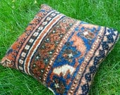 Vintage Kilim Pillow - Persian Rug Cushion - Oriental Carpet Pillow - Tribal Decor