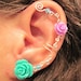 Non Pierced Ear Cuff  "Roses are Colorful" Cartilage Conch Cuff Silver tone Prom