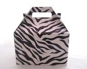 Set of 25 - Zebra Print Large Gable Top Boxes / Zebra Lunch Boxes