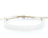 Silver Beaded Cord Bracelet, Cotton Cord Bracelet, Silver Bracelet, Bridesmaid Bracelet, OOAK Bracelet, Handmade by JeannieRichard