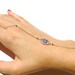 Evil Eye Bracelet Ring Sterling Silver with Cubic Zirconia Evil Eye Charm and AA Natural Color Blue Sapphires and Slave Bracelet