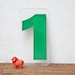 Green Marquee Plastic Number 1 Sign