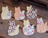 Tabby Cat  Appliques Vintage Primitive Patchwork Quilted Shabby Fabric Cutter Quilt Kitty Kitties Embellishments itsyourcountry