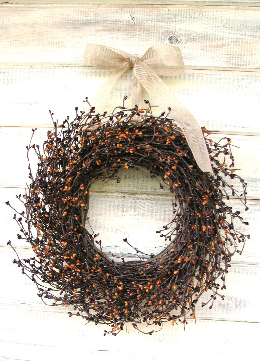PRIMITIVE MUSTARD & BURGUNDY Wreath-Rustic Door Decor-Primitive Country Home Decor-Scented Pumpkin Spice-Choose Scent