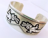 Native American Sterling Bracelet Signed Peter Nelson