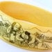 Vintage Faux Carved Ox Bone Bangle Bracelet