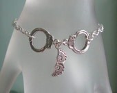 50 Shades Of Grey - Inspired Solid Sterling Silver Handcuffs Masquerade Mask Bracelet