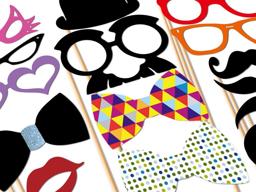 Wedding Photo Booth Props 20 Piece Party Set - Photobooth Props
