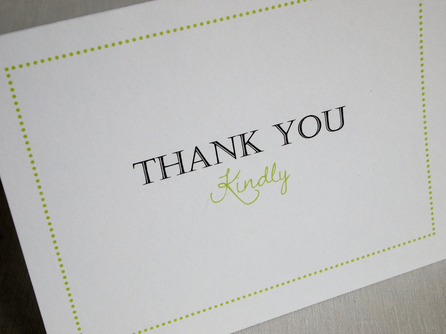 Green Polka Dots Thank You notes - 15 cards - Great gift for shower, wedding - colorful bright green