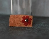 Leather Flower Hair Clip. For Her. For Baby. For Teens. Wedding. Brown and Tan. Natural. Nature.