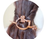 Tokyo dream- cherry blossom brown  hair pin barrette shawl pin