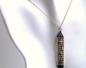 Marylin Necklace14K Gold fill and Slate sterling silver wire with Natural Pyrite
