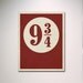 Harry Potter Minimalist Poster // Platform 9 3/4 with Distressed Effect 11" x 14" Poster Print // Typography Art