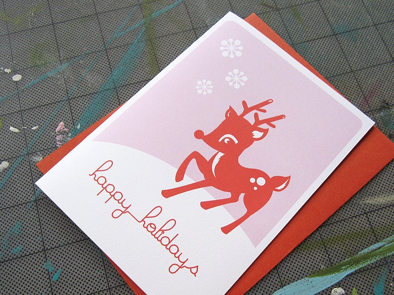 Mod Reindeer Christmas Card