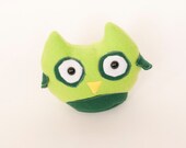Plush Woodland Owl Toy - Lucky Green Owl