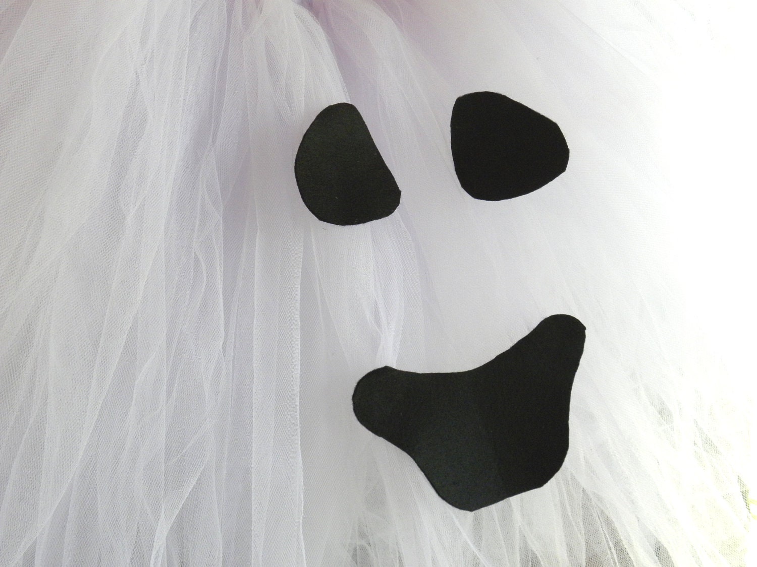 Halloween Tutu Dress:   White Ghost Costume - Toddler Halloween Tutu Dress