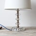 Crystal Boudoir Lamp.  Rewired with Blue Cloth Cord